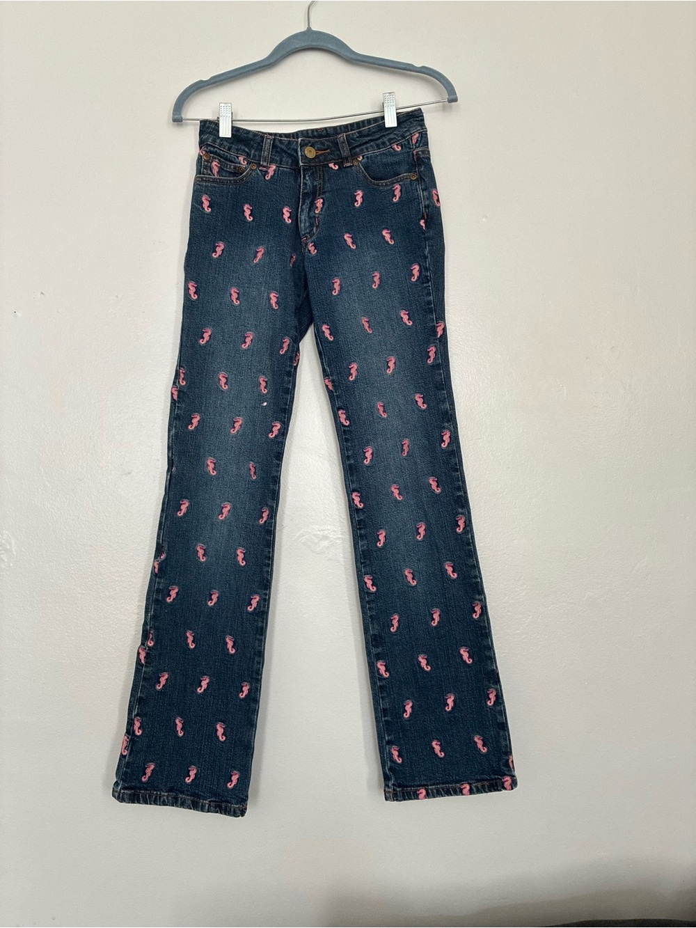 Lilly Pulitzer pink seahorse print cotton & spandex jeans